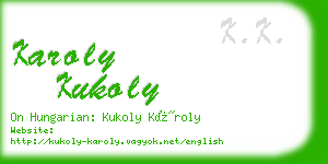 karoly kukoly business card